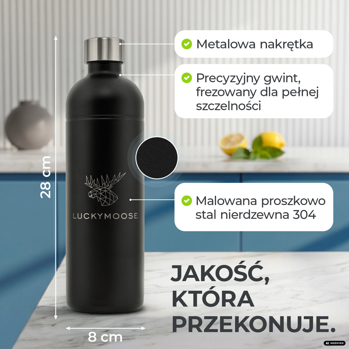 Infinity Edelstahlflasche für Aarke, Philips, Brita