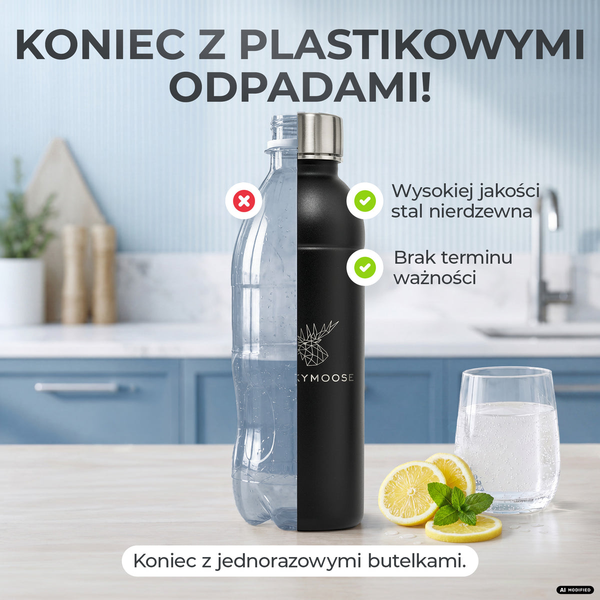 Infinity Edelstahlflasche für Aarke, Philips, Brita