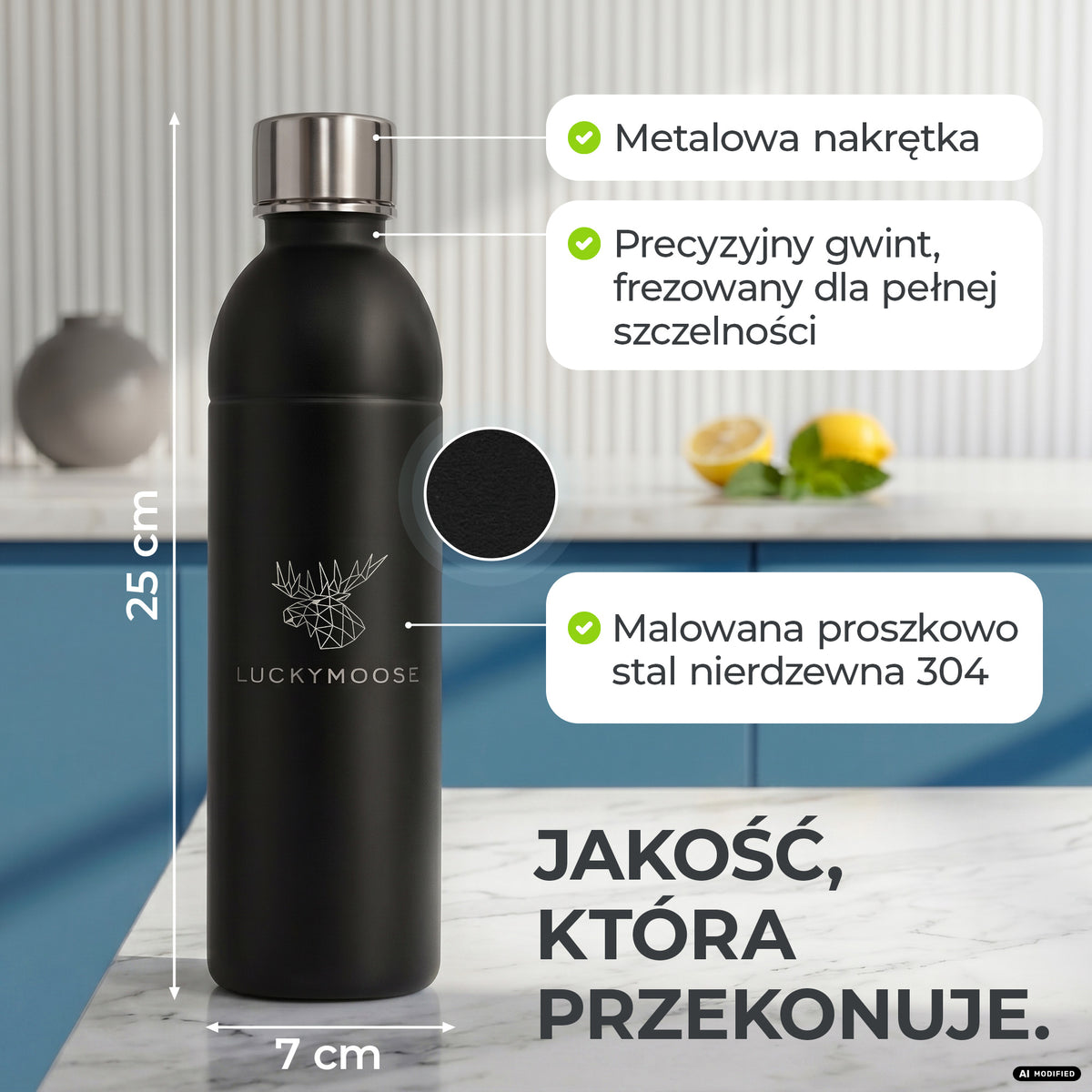 Infinity Edelstahlflasche für Aarke, Philips, Brita