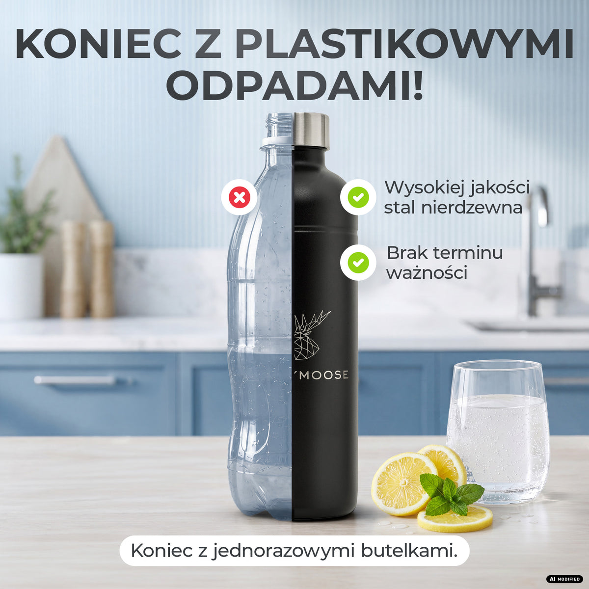 Infinity Edelstahlflasche für Aarke, Philips, Brita