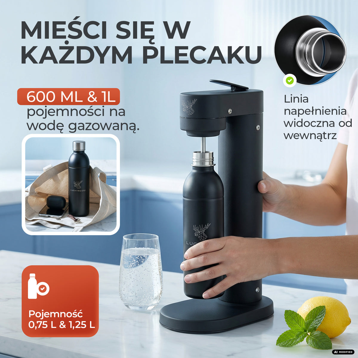 Infinity Edelstahlflasche für Aarke, Philips, Brita