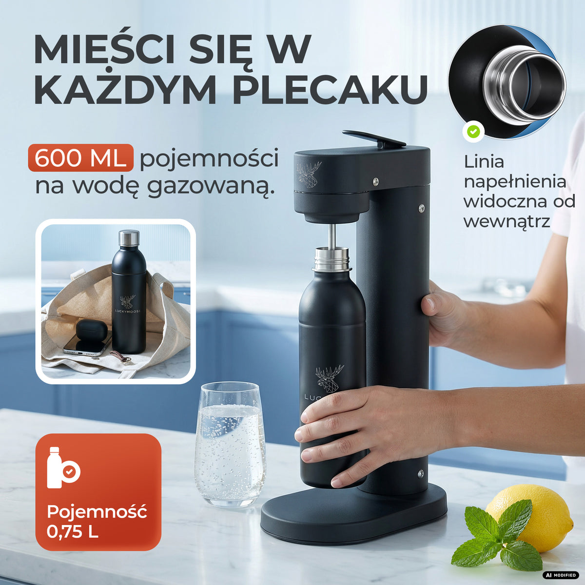 Infinity Edelstahlflasche für Aarke, Philips, Brita
