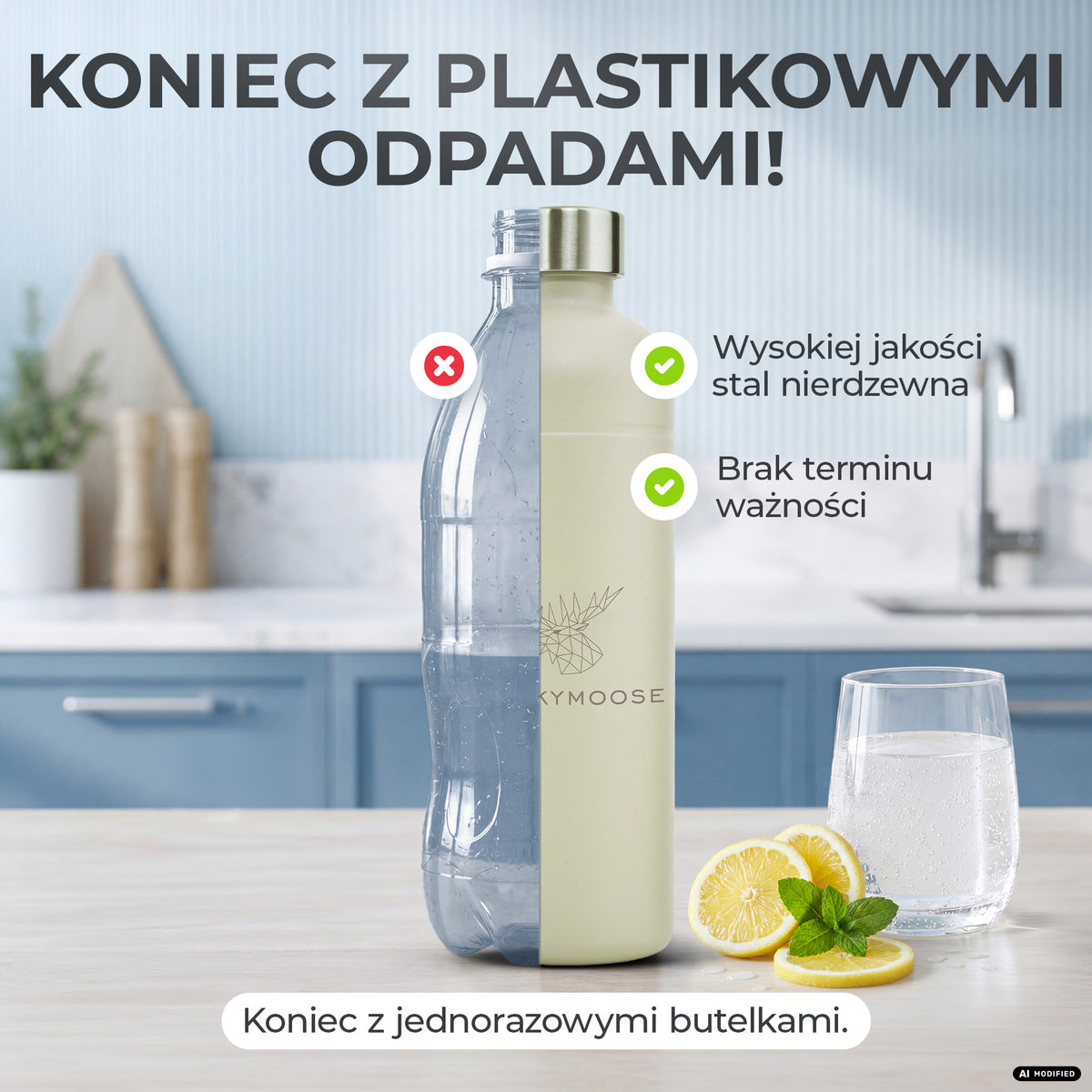 Infinity Edelstahlflasche für Aarke, Philips, Brita