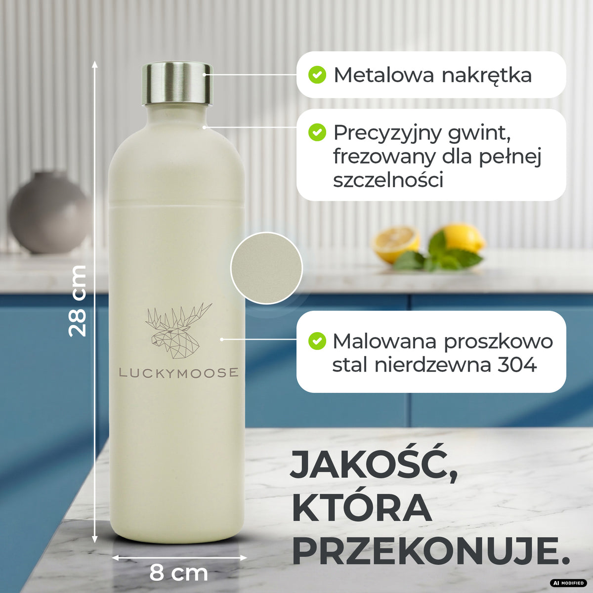 Infinity Edelstahlflasche für Aarke, Philips, Brita