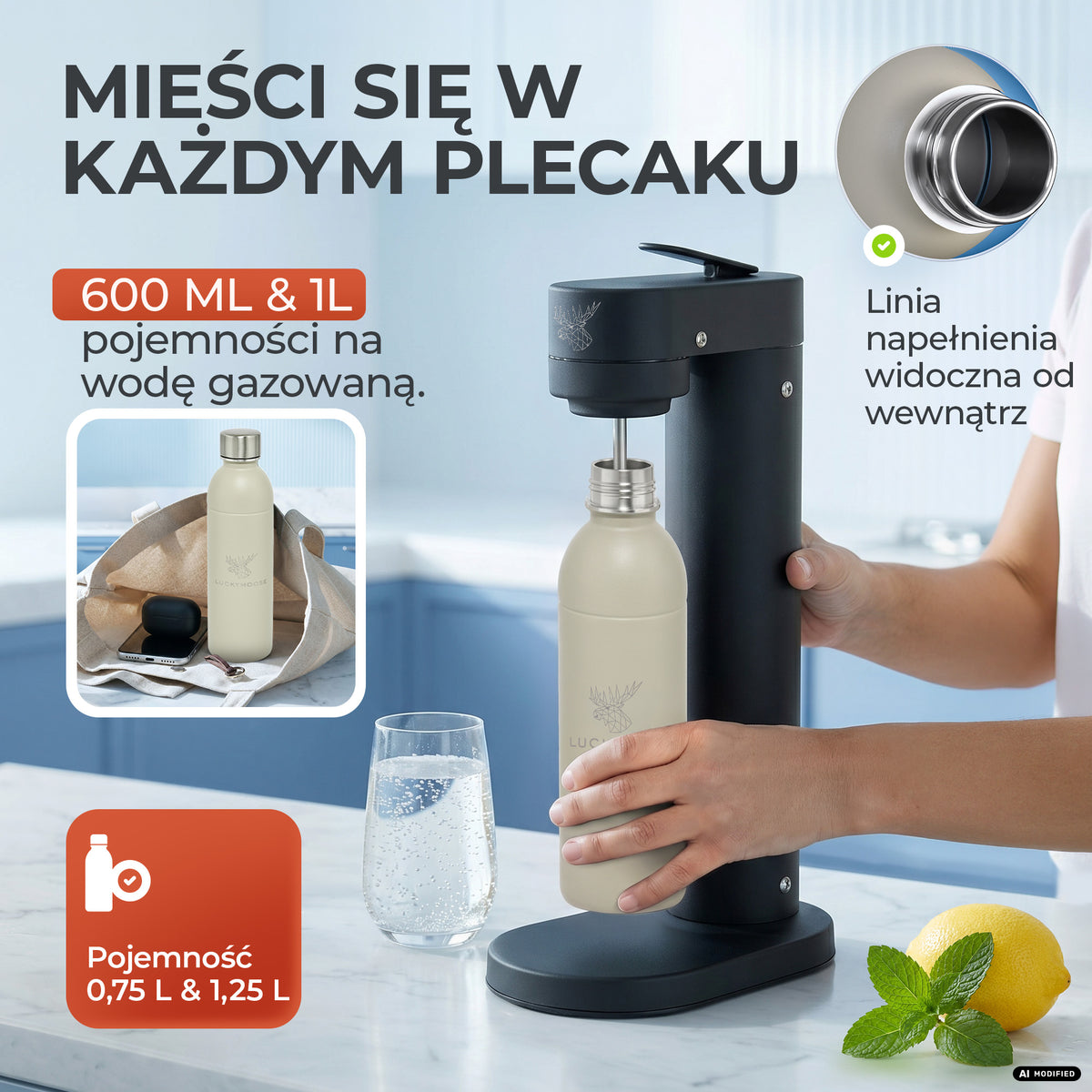 Infinity Edelstahlflasche für Aarke, Philips, Brita