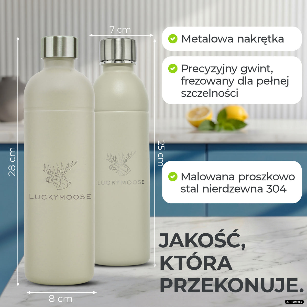 Infinity Edelstahlflasche für Aarke, Philips, Brita