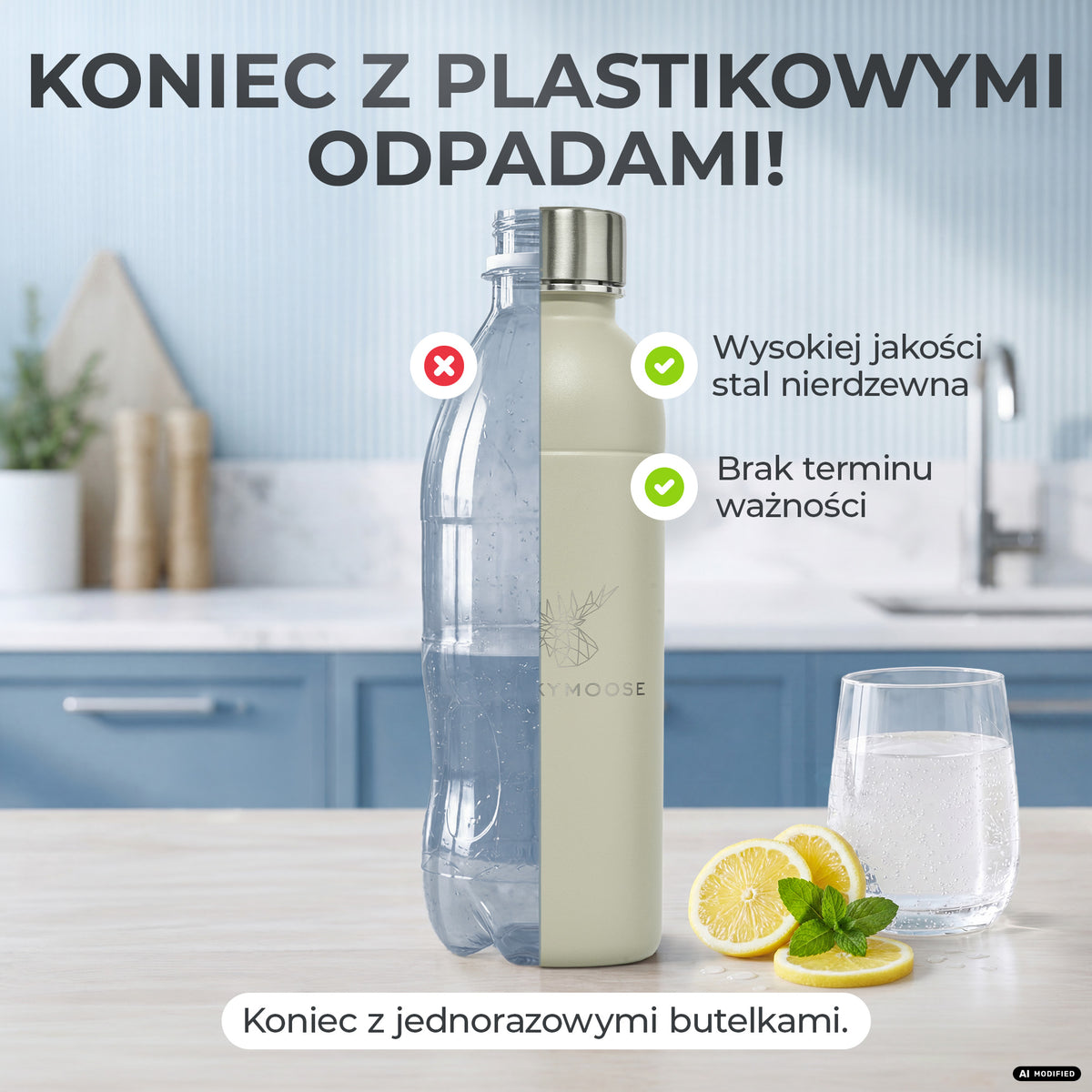 Infinity Edelstahlflasche für Aarke, Philips, Brita