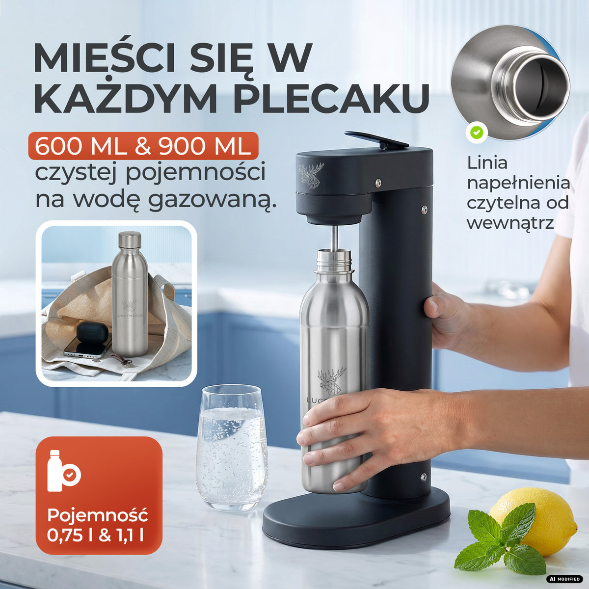 Infinity Edelstahlflasche für Sodastream TERRA & DUO