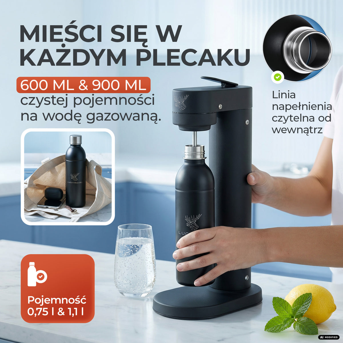 Infinity Edelstahlflasche für Sodastream TERRA & DUO