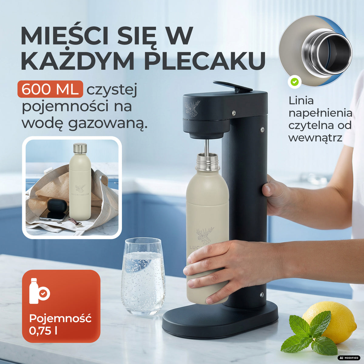 Infinity Edelstahlflasche für Sodastream TERRA & DUO