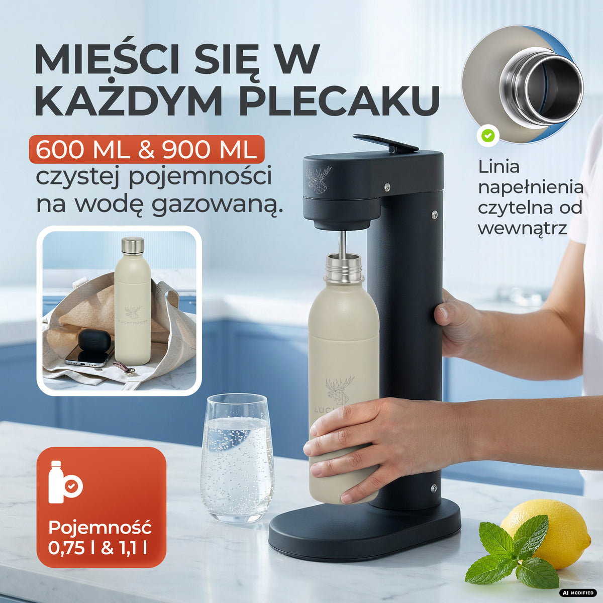 Infinity Edelstahlflasche für Sodastream TERRA & DUO