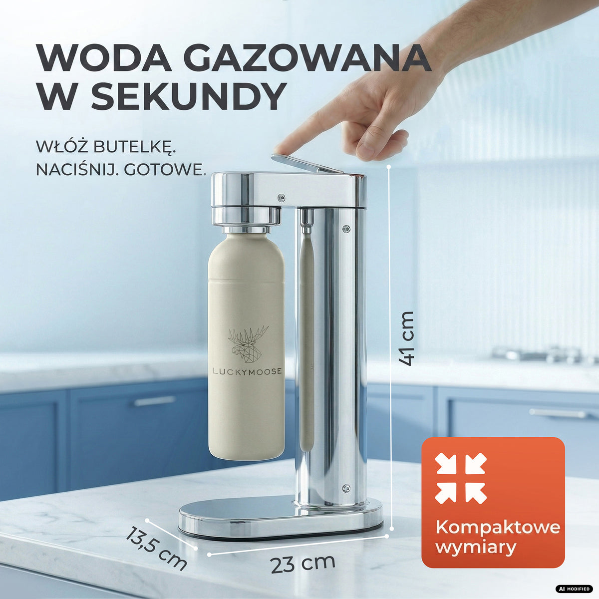 Infinity-S Wassersprudler mit 1,25L Edelstahlflaschen