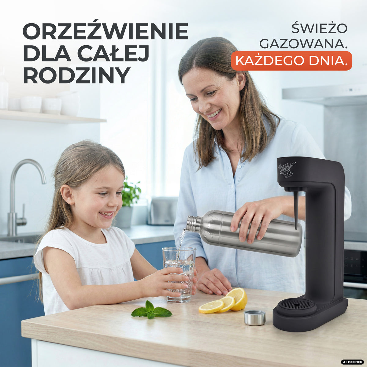 Infinity Wassersprudler mit 1,25L Edelstahlflaschen
