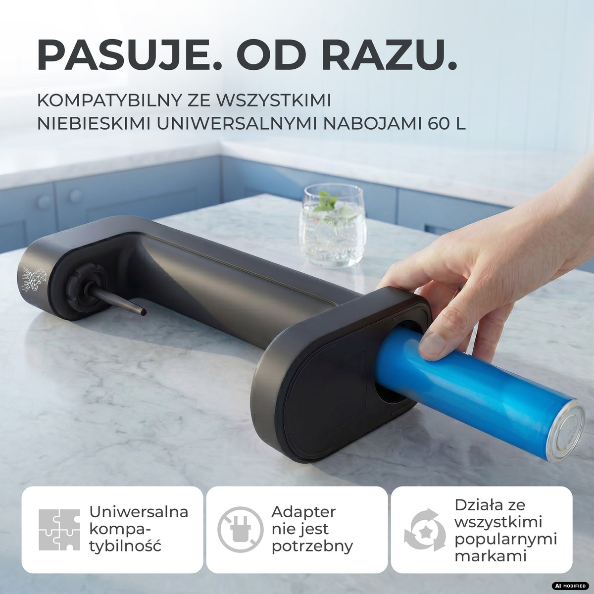 Infinity Wassersprudler mit 1,25L Edelstahlflaschen