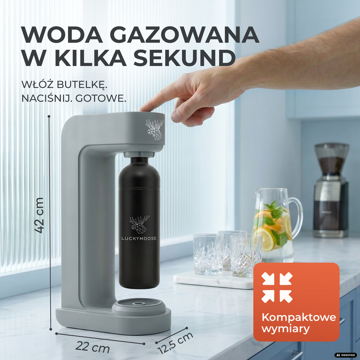 Infinity Wassersprudler mit 1,25L Edelstahlflaschen