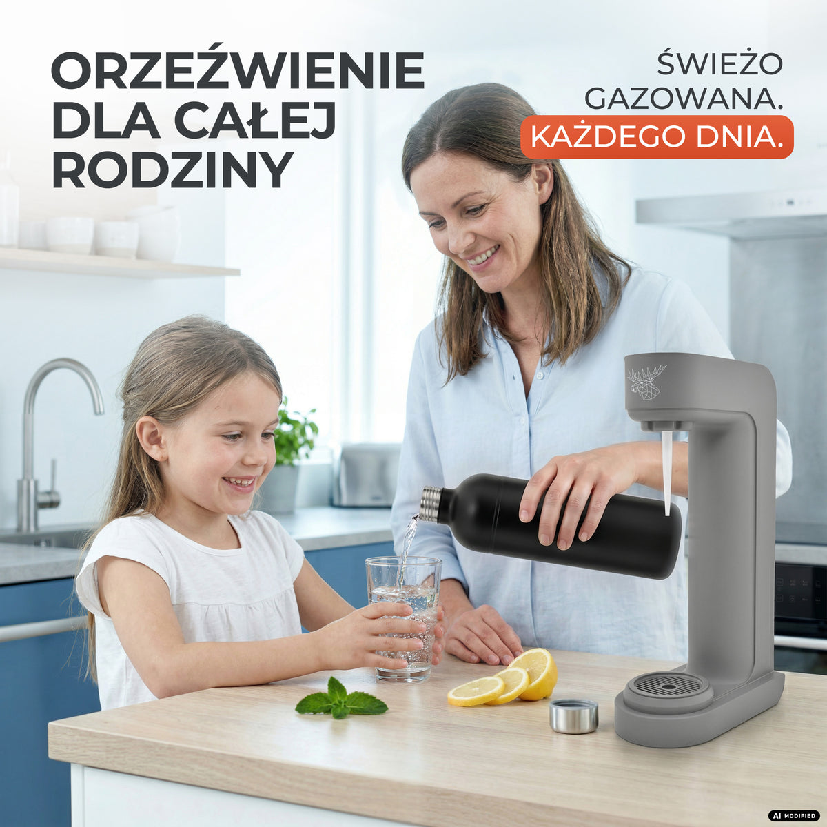 Infinity Wassersprudler mit 1,25L Edelstahlflaschen