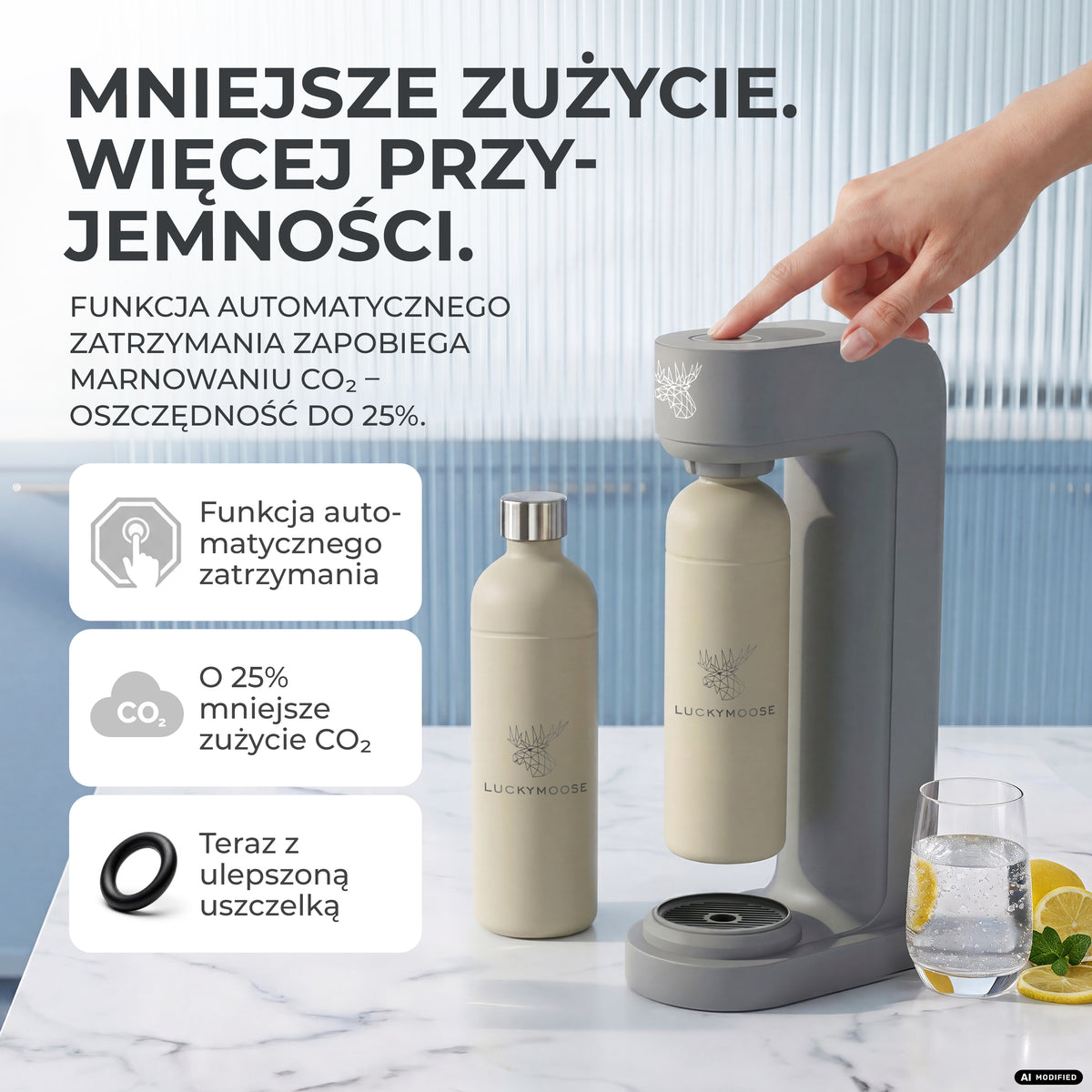 Infinity Wassersprudler mit 1,25L Edelstahlflaschen