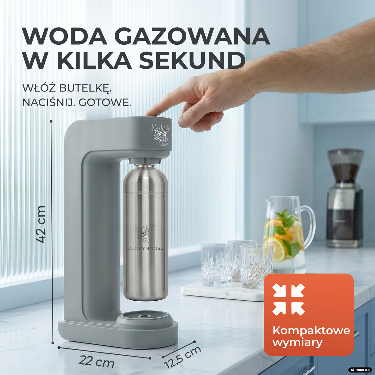 Infinity Wassersprudler mit 1,25L Edelstahlflaschen