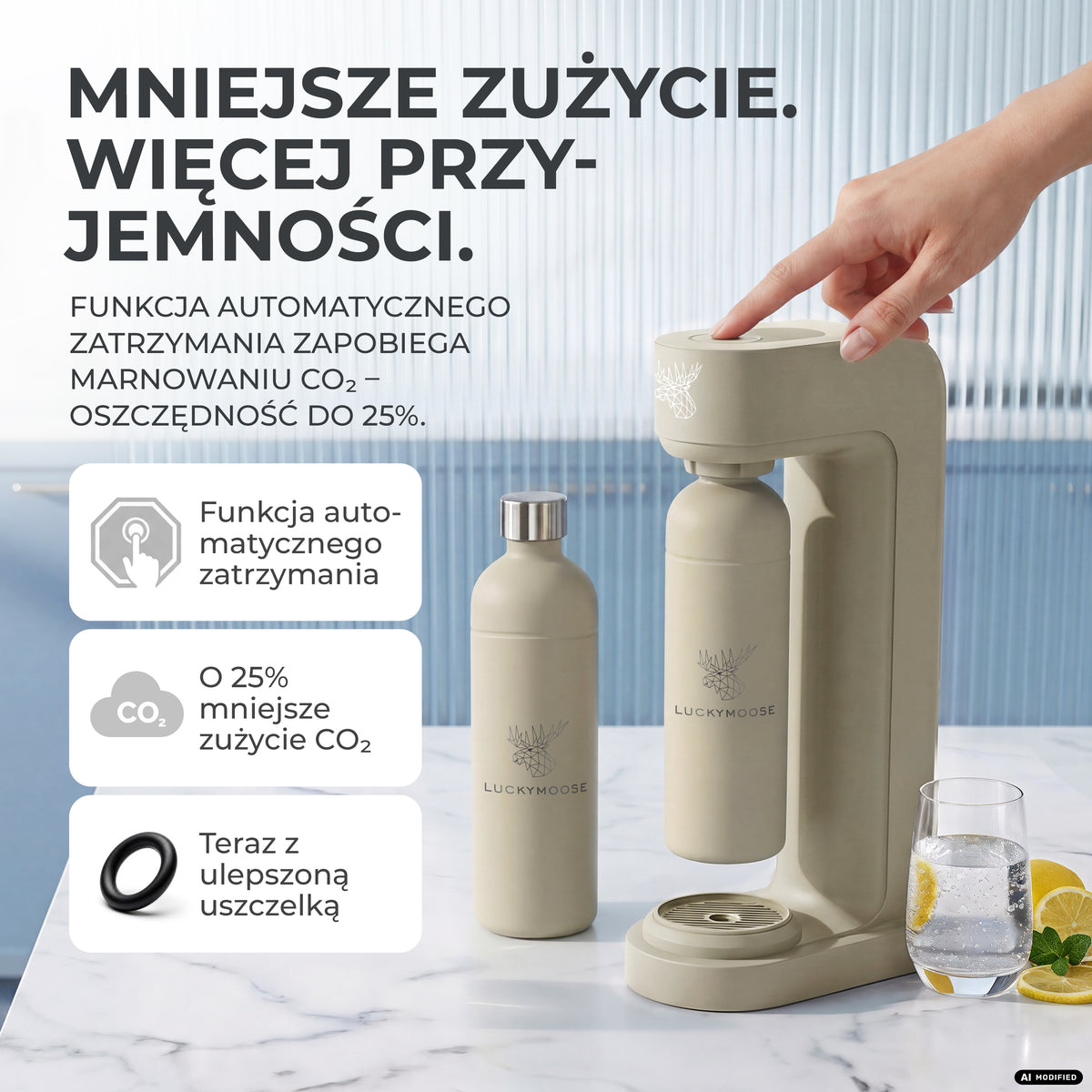 Infinity Wassersprudler mit 1,25L Edelstahlflaschen